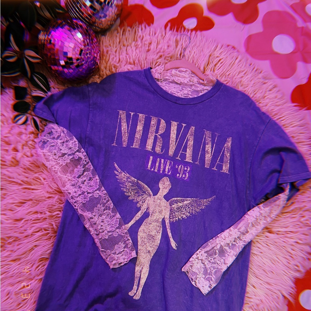 Nirvana lavender oversized  band tee size medium.